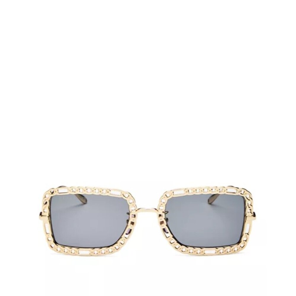Gucci GG 1112S 001 gold chain Square Sunglasses, 54mm NEW - Picture 2 of 12